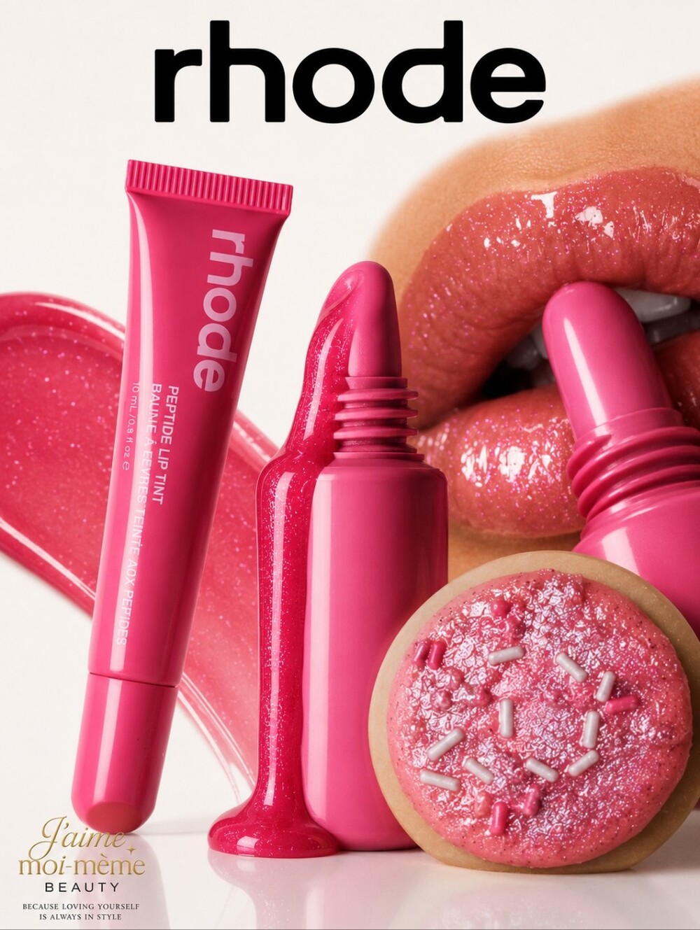 Rhode Skincare LIMITED EDITION Sugar Cookie Lip Tint - SHIMMERING HOT PINK- NEW!